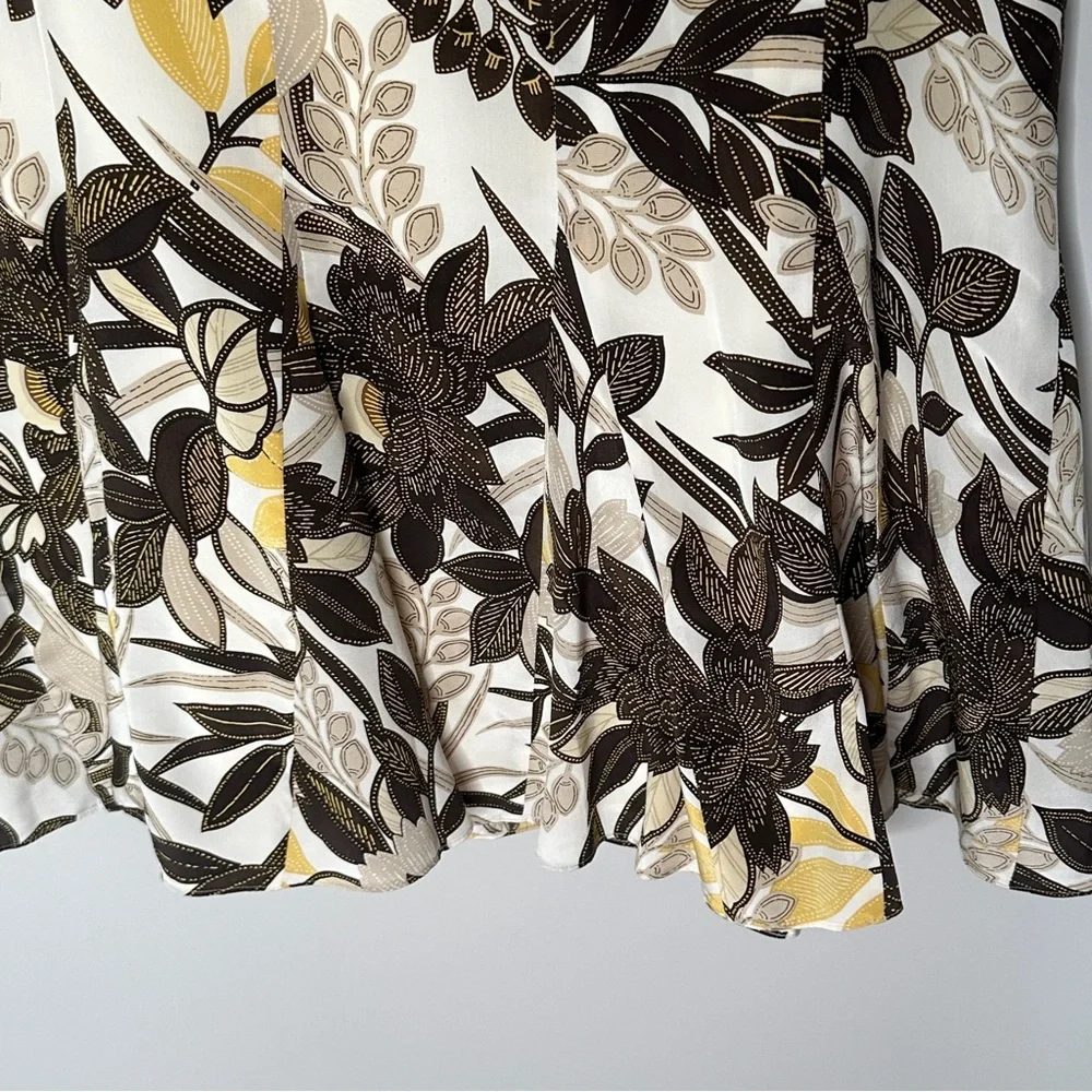 Ann Taylor 100%‎ Silk Floral Print Skirt Size 12 NWT $98 Y2K Vintage Deadstock